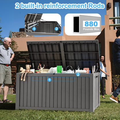 Outdoor Patio Storage Resin Lockable Deck Box