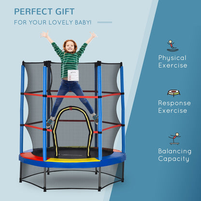 Trampoline Outsunny pour enfants de 1,5 m de diamètre avec filet pour l'intérieur et l'extérieur, de 3 à 6 ans
