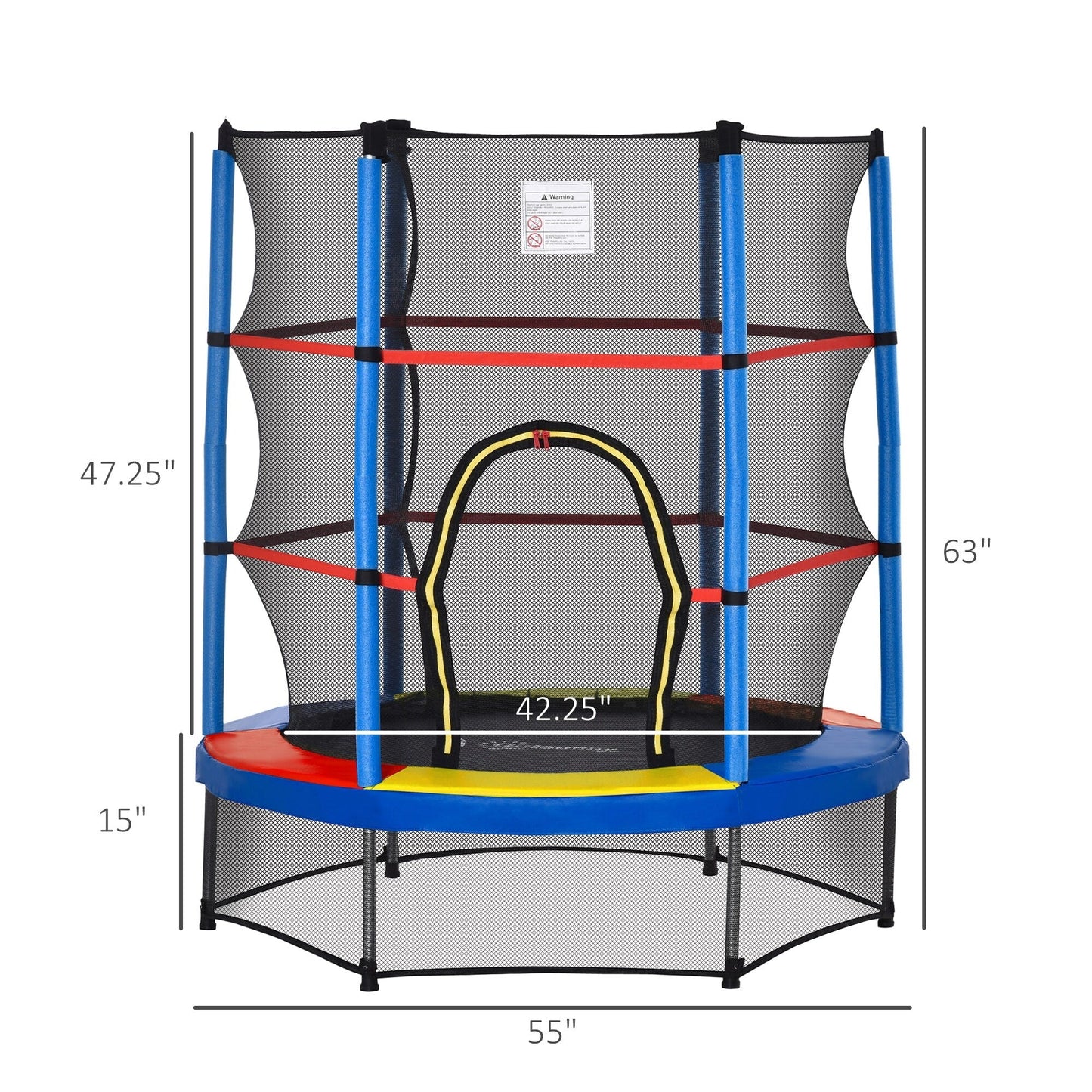 Trampoline Outsunny pour enfants de 1,5 m de diamètre avec filet pour l'intérieur et l'extérieur, de 3 à 6 ans