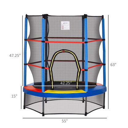 Trampoline Outsunny pour enfants de 1,5 m de diamètre avec filet pour l'intérieur et l'extérieur, de 3 à 6 ans