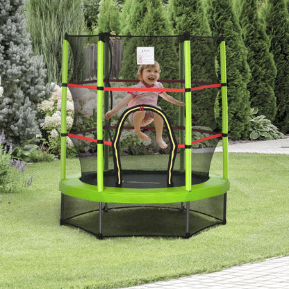 Trampoline Outsunny pour enfants de 1,5 m de diamètre avec filet pour l'intérieur et l'extérieur, de 3 à 6 ans