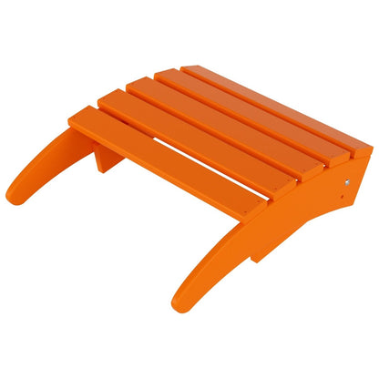 Chaise Adirondack pliable Polytrends Laguna en PEHD pour terrasse extérieure toutes saisons avec pouf (ensemble 2 pièces)