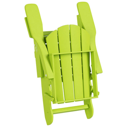 Chaise Adirondack pliable Polytrends Laguna en PEHD pour terrasse extérieure toutes saisons avec pouf (ensemble 2 pièces)