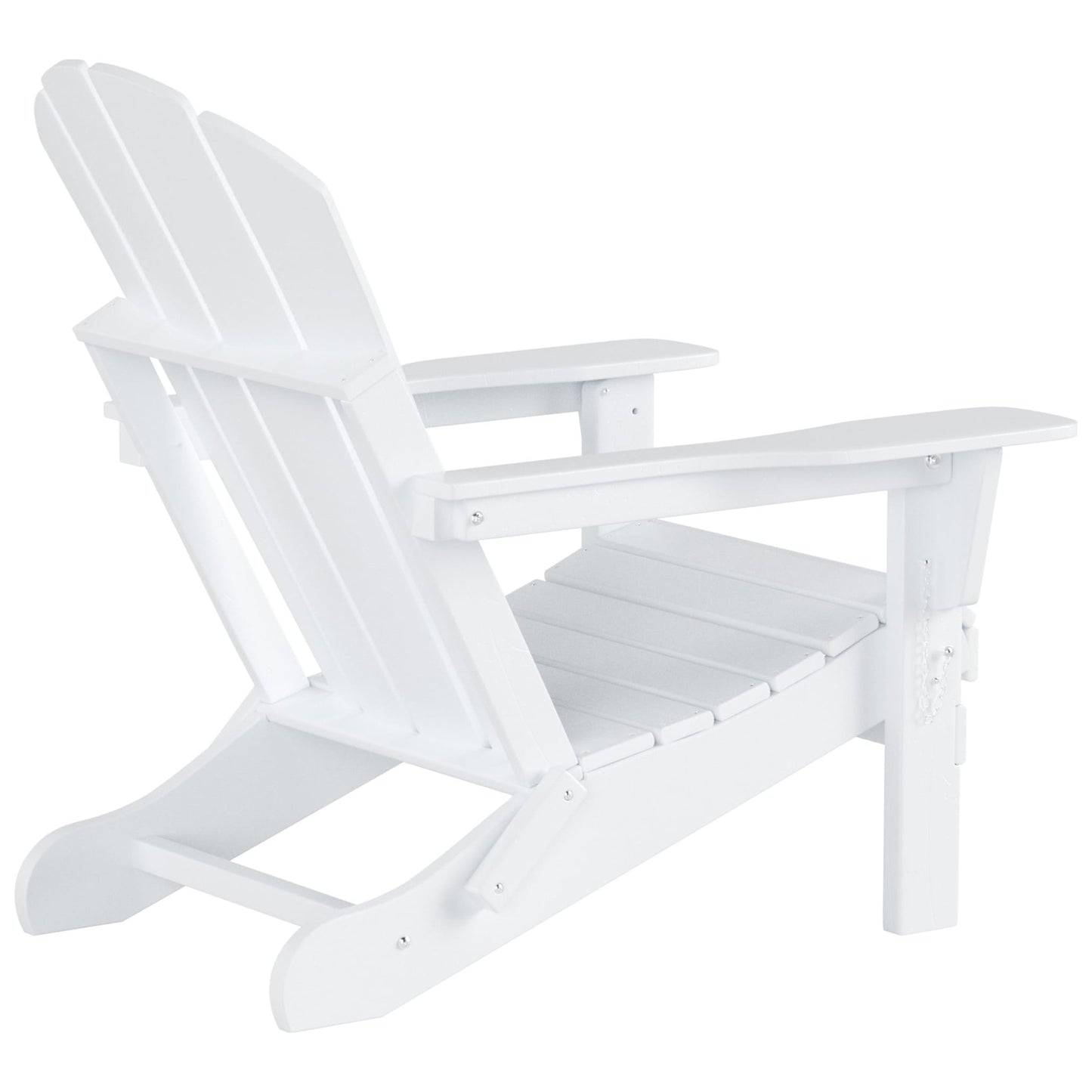 Chaise Adirondack pliable Polytrends Laguna en PEHD pour terrasse extérieure toutes saisons avec pouf (ensemble 2 pièces)