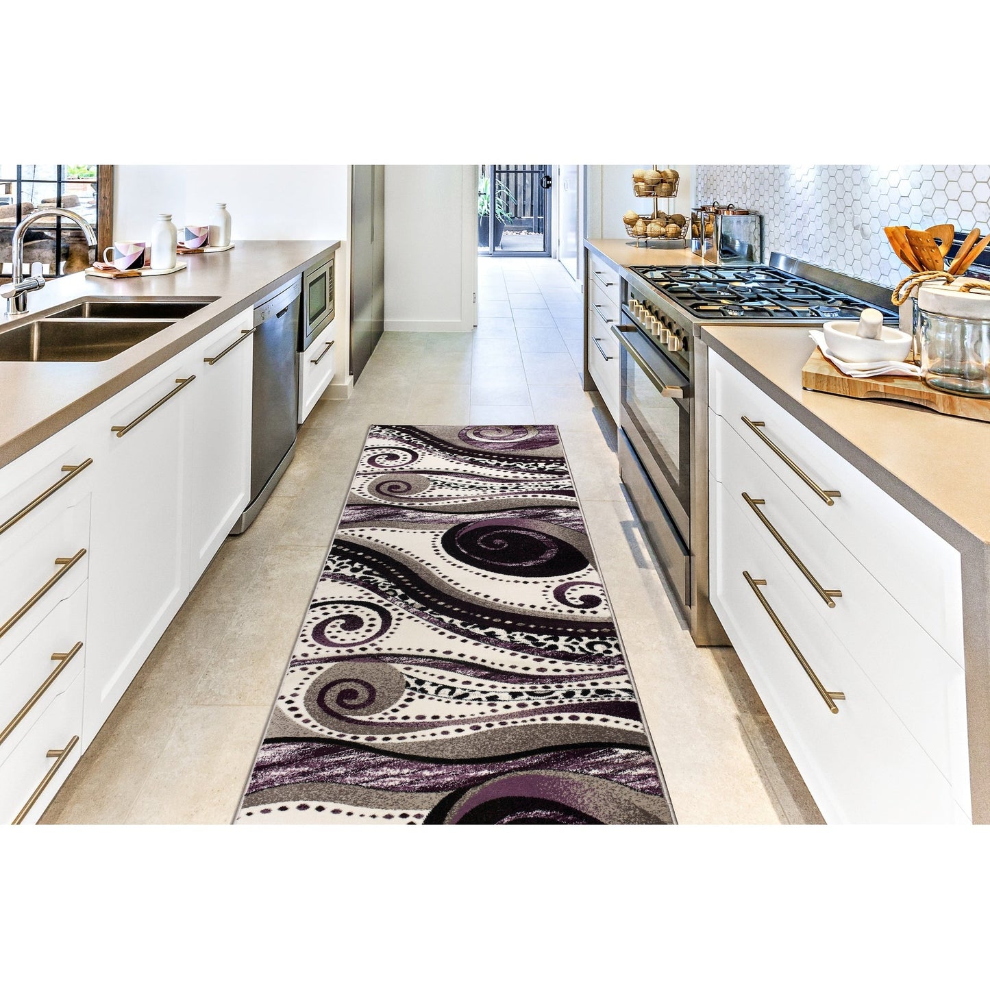 Tapis à tourbillons abstraits de la collection Rhodes