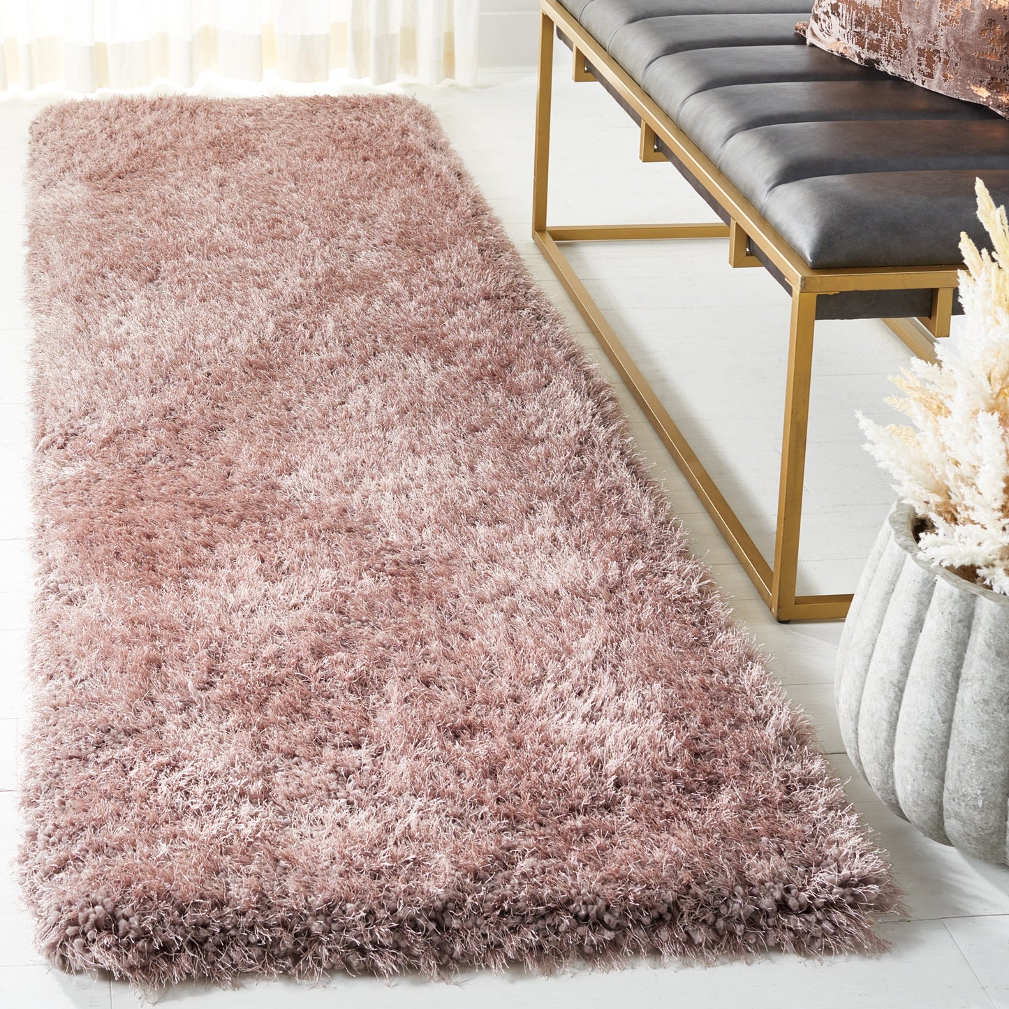 Tapis Shaggy de luxe SAFAVIEH Bahija Rudina de 7,6 cm d'épaisseur