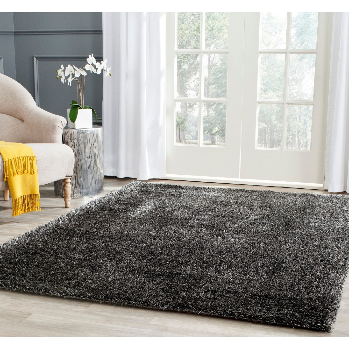 Tapis SAFAVIEH Charlotte Shag Truc Solid 2 pouces d'épaisseur