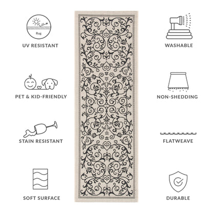 SAFAVIEH Courtyard Miljeta Indoor/ Outdoor Waterproof Patio Backyard Rug