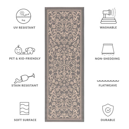SAFAVIEH Courtyard Miljeta Indoor/ Outdoor Waterproof Patio Backyard Rug