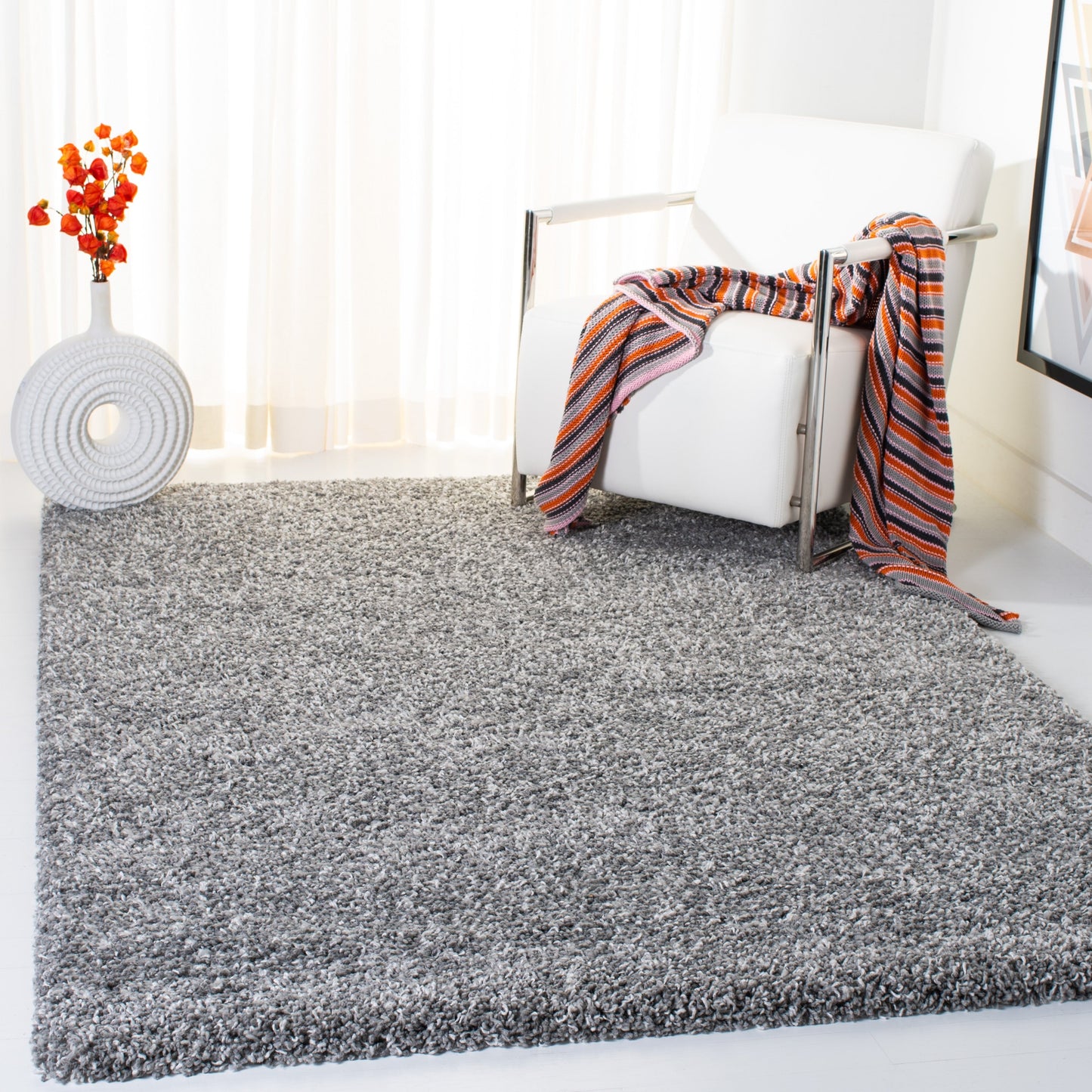 Tapis SAFAVIEH Evolution Shag Fransien Solid 1,8 pouce d'épaisseur