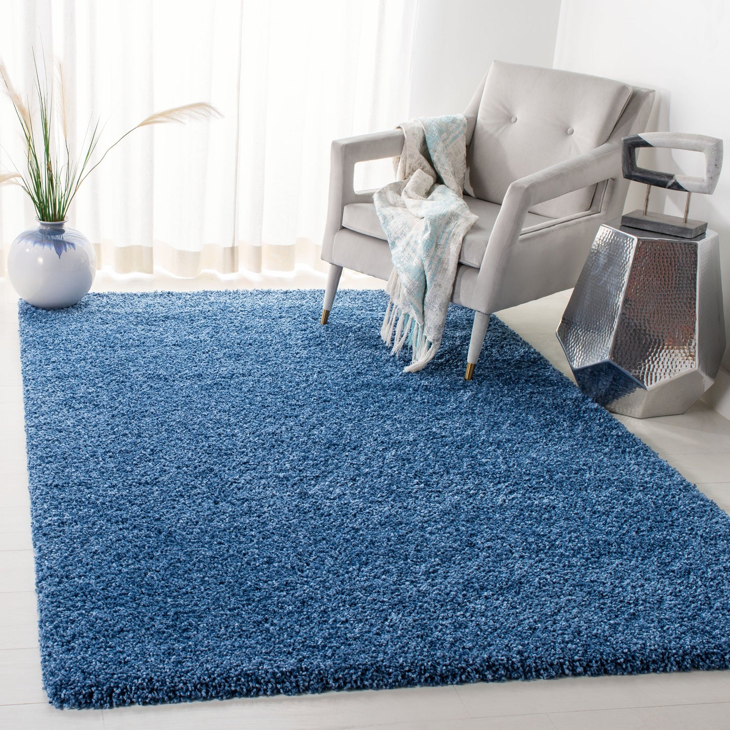 Tapis SAFAVIEH Evolution Shag Fransien Solid 1,8 pouce d'épaisseur
