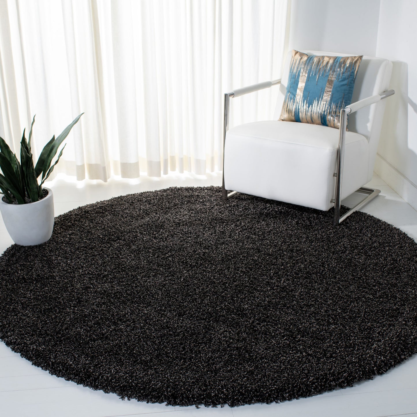Tapis SAFAVIEH Evolution Shag Fransien Solid 1,8 pouce d'épaisseur