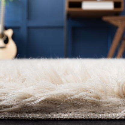 Tapis SAFAVIEH en fausse peau de mouton et soie, épaisseur 2,4 pouces