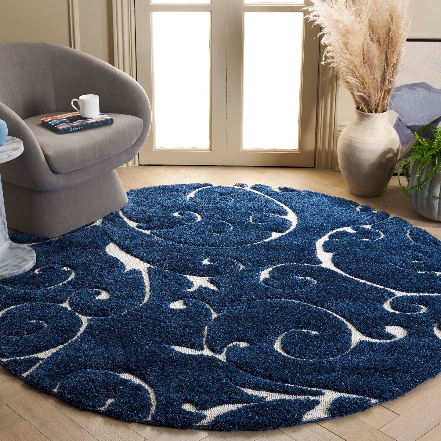 Tapis texturé épais SAFAVIEH Florida Ryung Shag Scroll de 1,2 pouce