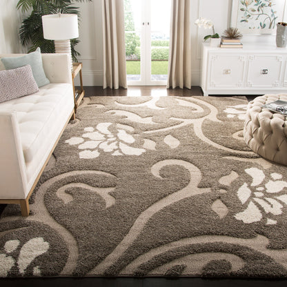 Tapis SAFAVIEH Florida Shag Ariette à volutes florales de 1,2 pouce d'épaisseur