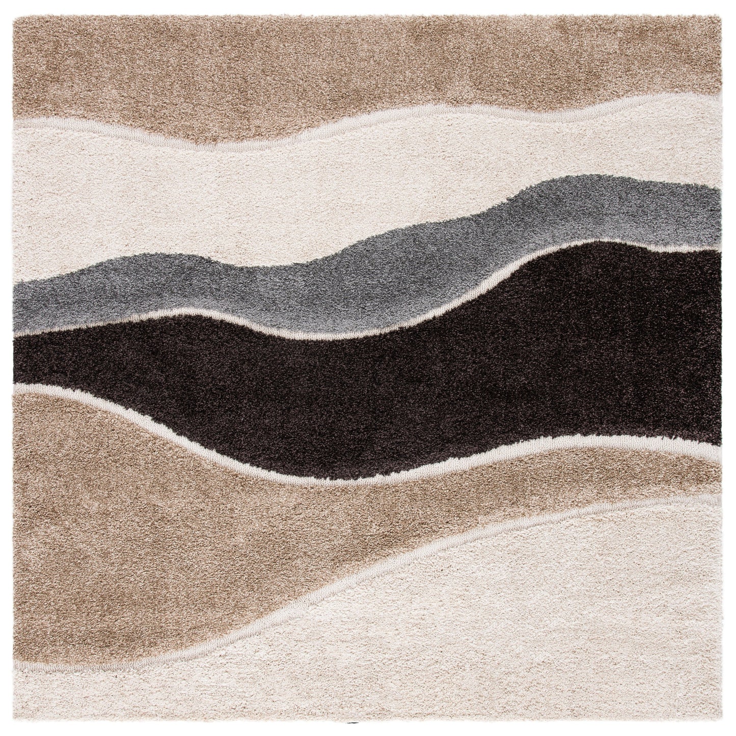 Tapis SAFAVIEH Florida Shag Melahat Abstract Wave de 1,2 pouce d'épaisseur