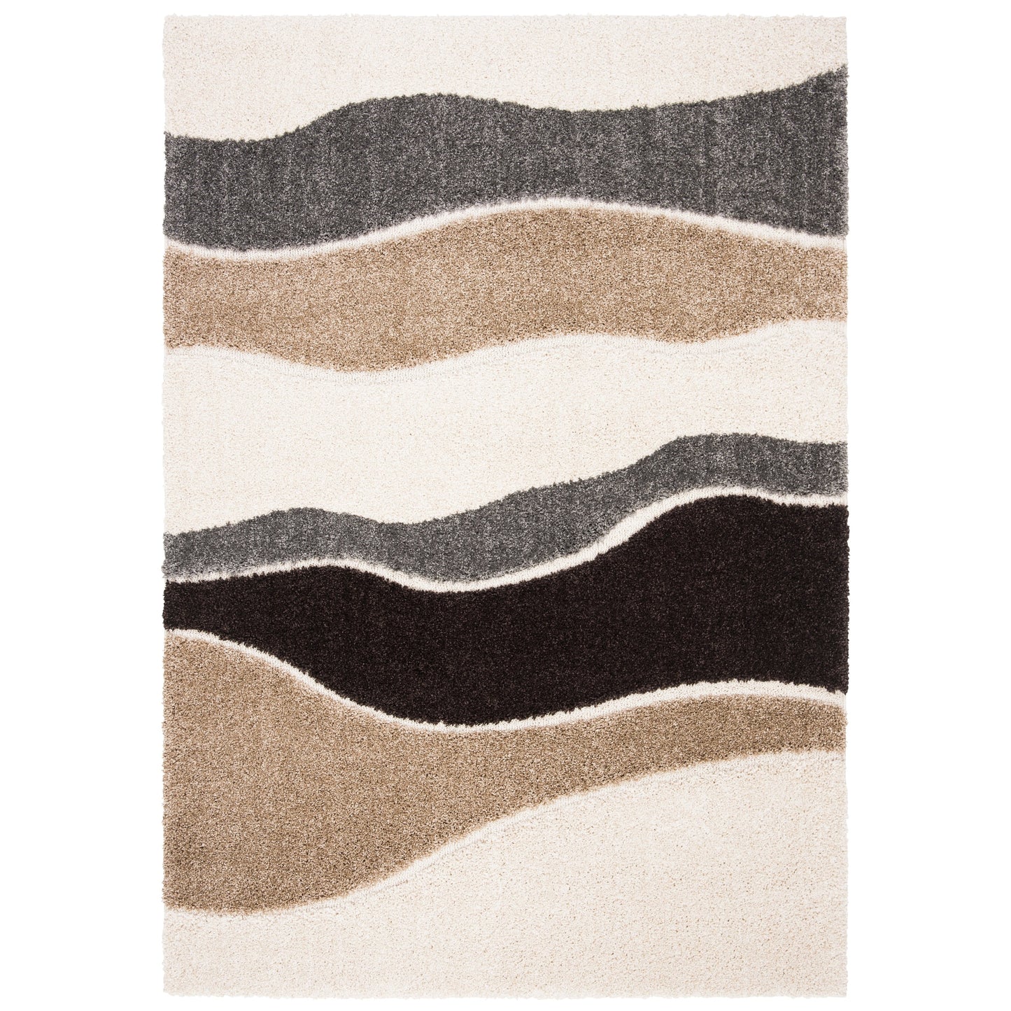 Tapis SAFAVIEH Florida Shag Melahat Abstract Wave de 1,2 pouce d'épaisseur