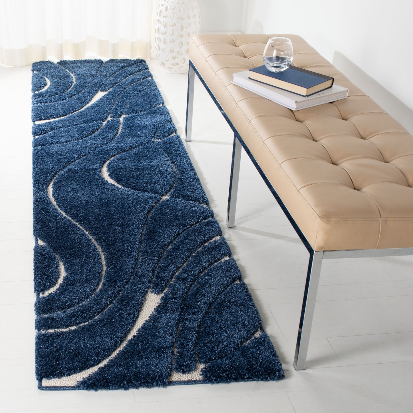 Tapis SAFAVIEH Florida Shag Staka à motifs de vagues abstraites de 3 cm
