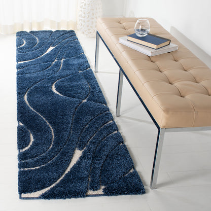 Tapis SAFAVIEH Florida Shag Staka à motifs de vagues abstraites de 3 cm