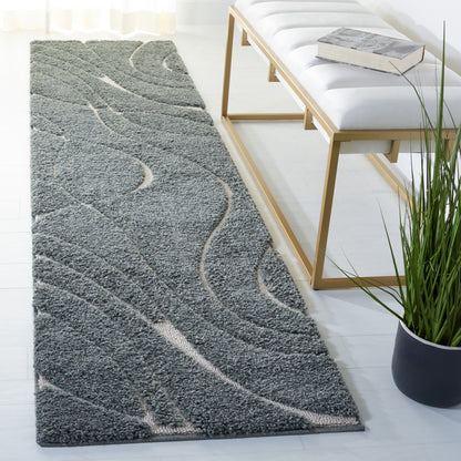 Tapis SAFAVIEH Florida Shag Staka à motifs de vagues abstraites de 3 cm