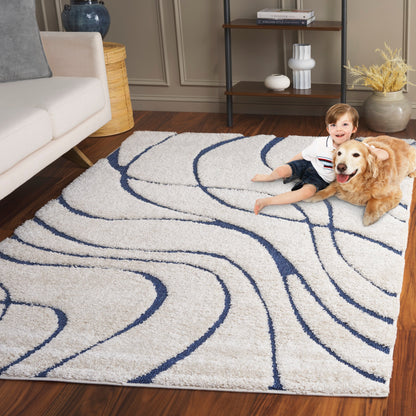 Tapis SAFAVIEH Florida Shag Staka à motifs de vagues abstraites de 3 cm