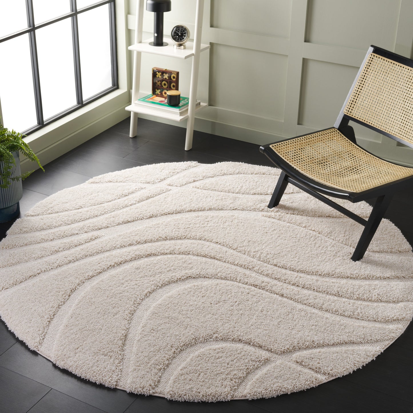 Tapis SAFAVIEH Florida Shag Staka à motifs de vagues abstraites de 3 cm