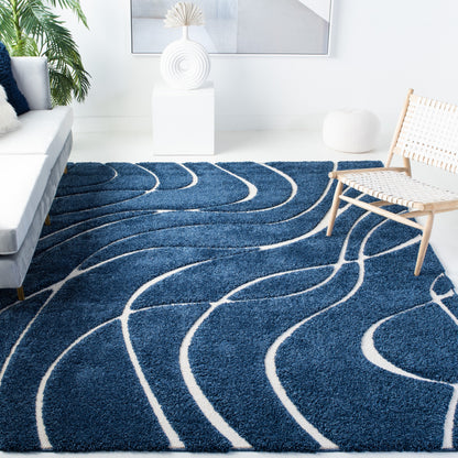 Tapis SAFAVIEH Florida Shag Staka à motifs de vagues abstraites de 3 cm