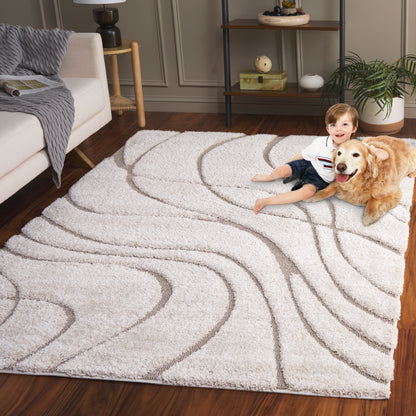 Tapis SAFAVIEH Florida Shag Staka à motifs de vagues abstraites de 3 cm