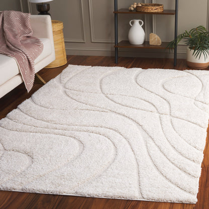 Tapis SAFAVIEH Florida Shag Staka à motifs de vagues abstraites de 3 cm