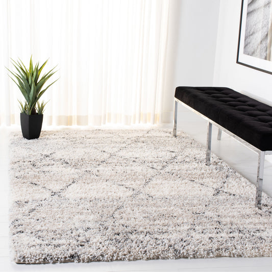 Tapis moderne SAFAVIEH Fontana Shag Marye à treillis de 2 pouces d'épaisseur