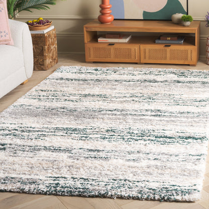 Tapis moderne à rayures SAFAVIEH Fontana Shag Mevlide de 2 pouces d'épaisseur