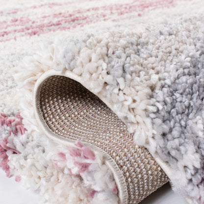 Tapis moderne à rayures SAFAVIEH Fontana Shag Mevlide de 2 pouces d'épaisseur