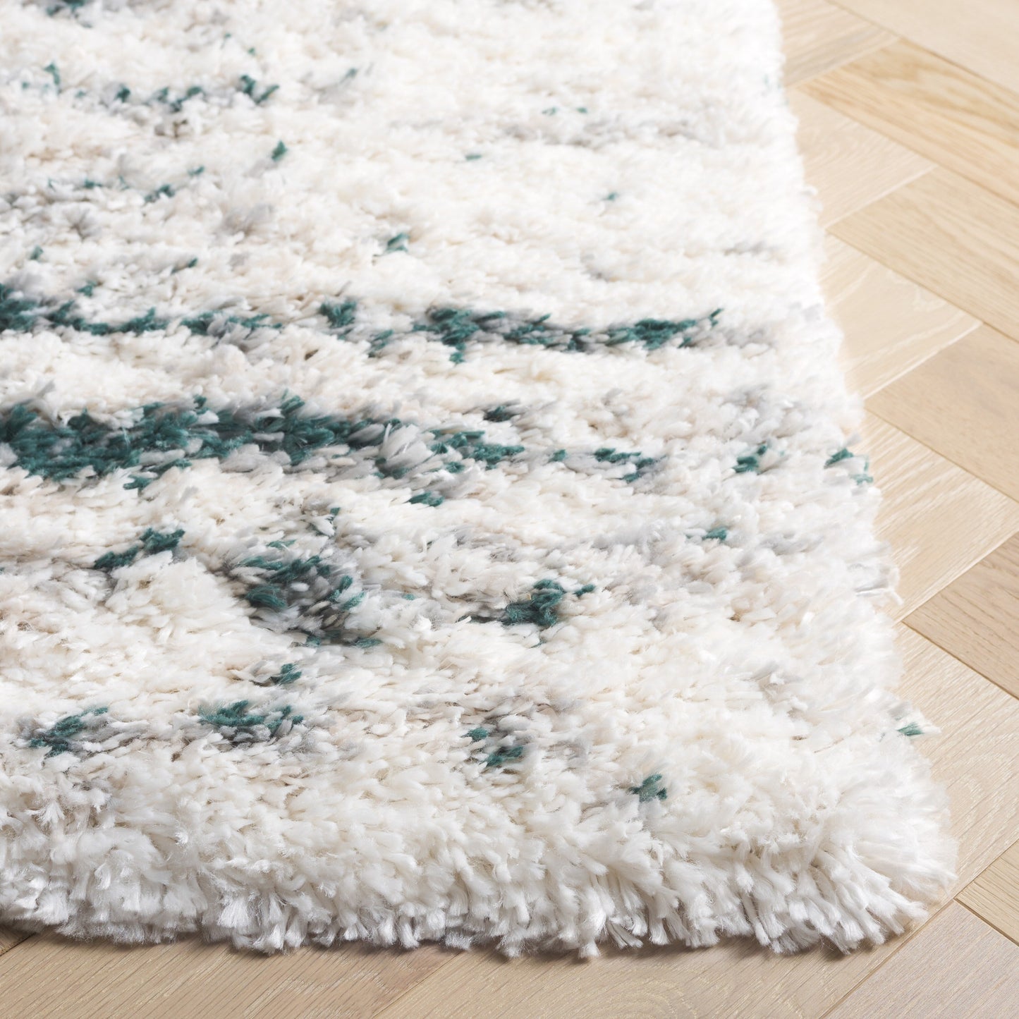Tapis moderne abstrait SAFAVIEH Fontana Shag Sadet de 2 pouces d'épaisseur