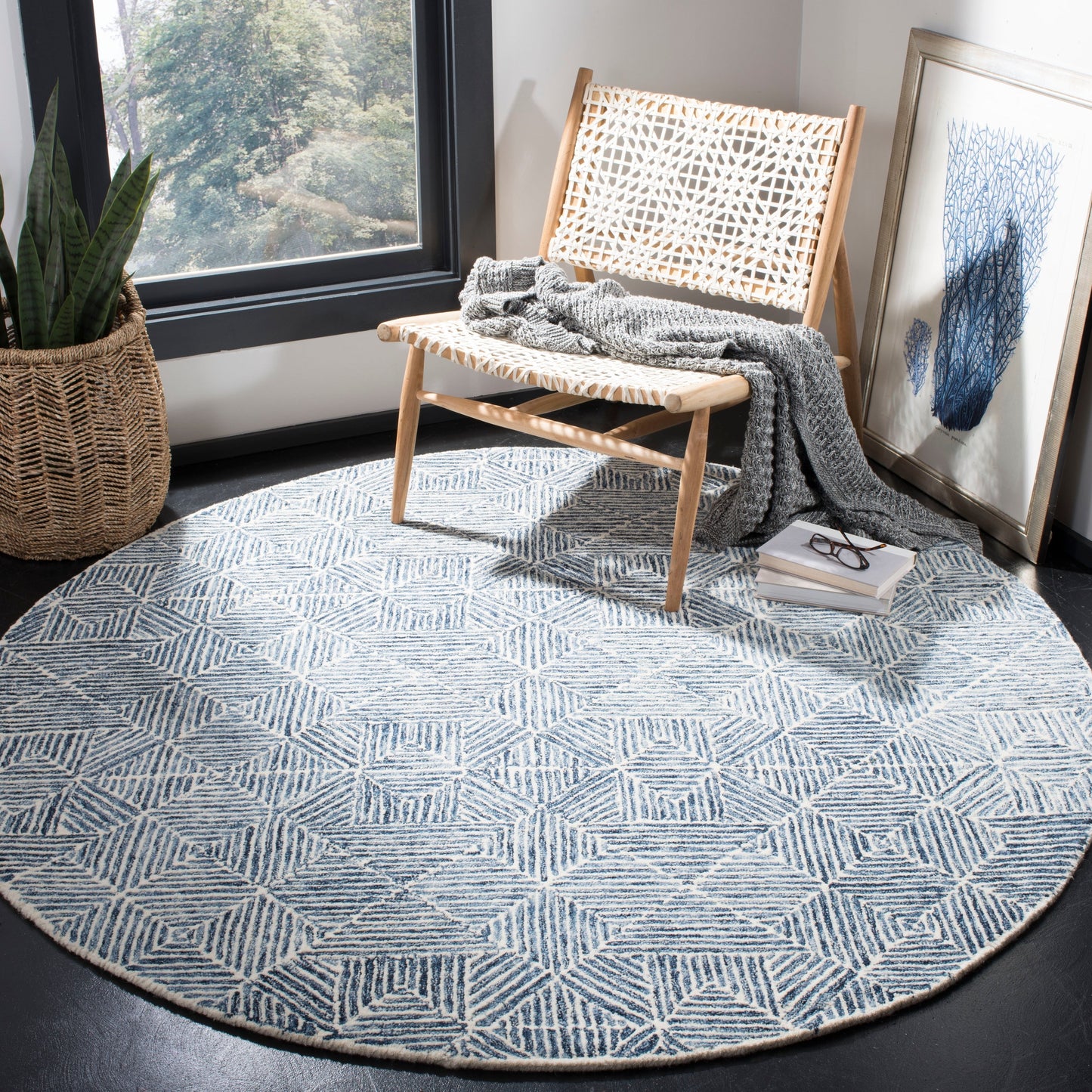 Tapis en laine moderne abstrait Harmanna fait main SAFAVIEH