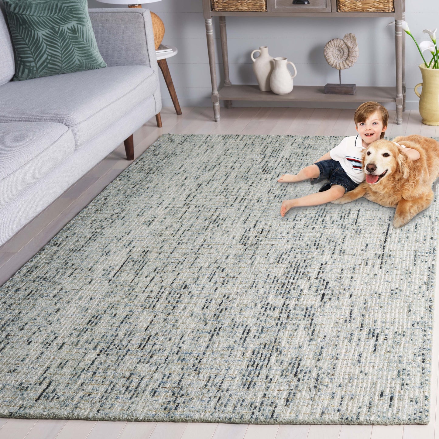 SAFAVIEH Tapis moderne en laine abstrait fait main Lotje