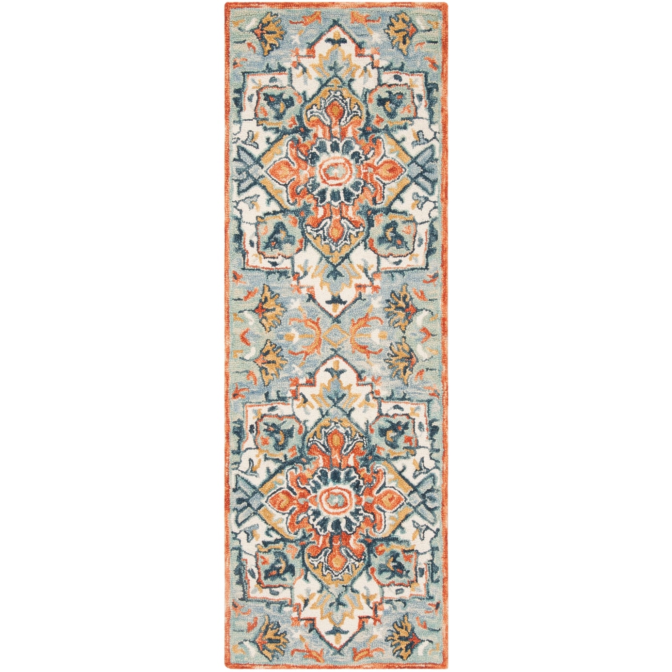 Tapis médaillon bohème en laine Aspen Hagar fait main SAFAVIEH