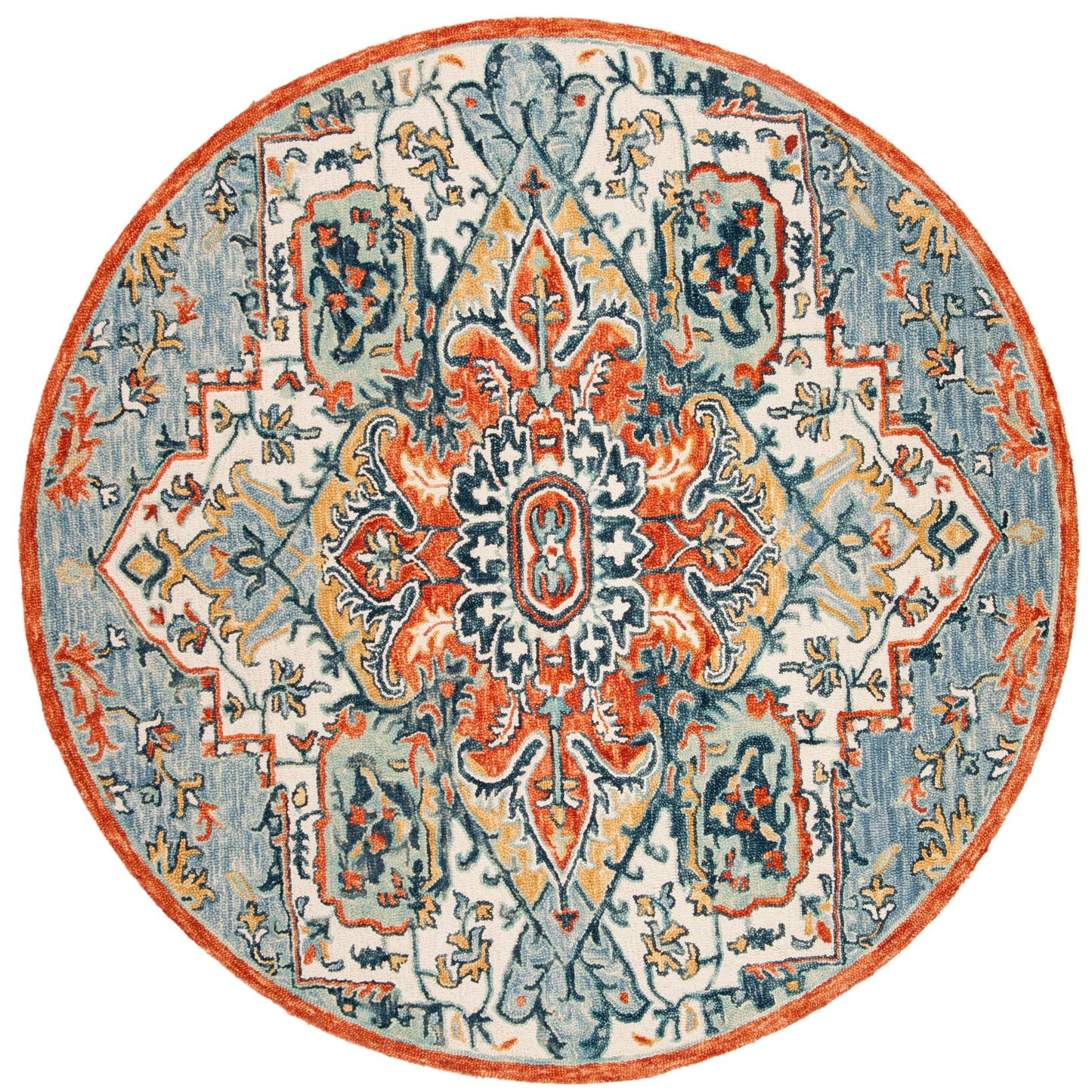 Tapis médaillon bohème en laine Aspen Hagar fait main SAFAVIEH