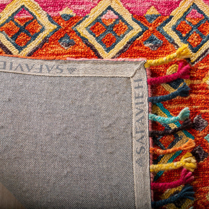 Tapis en laine éclectique orange/fuchsia Aspen Hysnie fait main SAFAVIEH