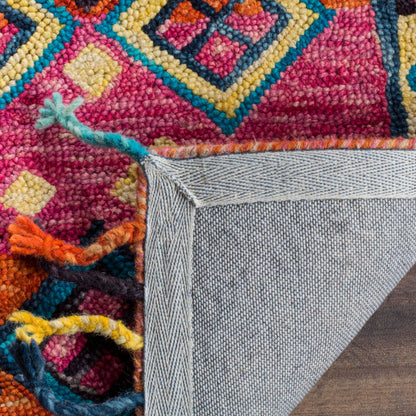 Tapis en laine éclectique orange/fuchsia Aspen Hysnie fait main SAFAVIEH