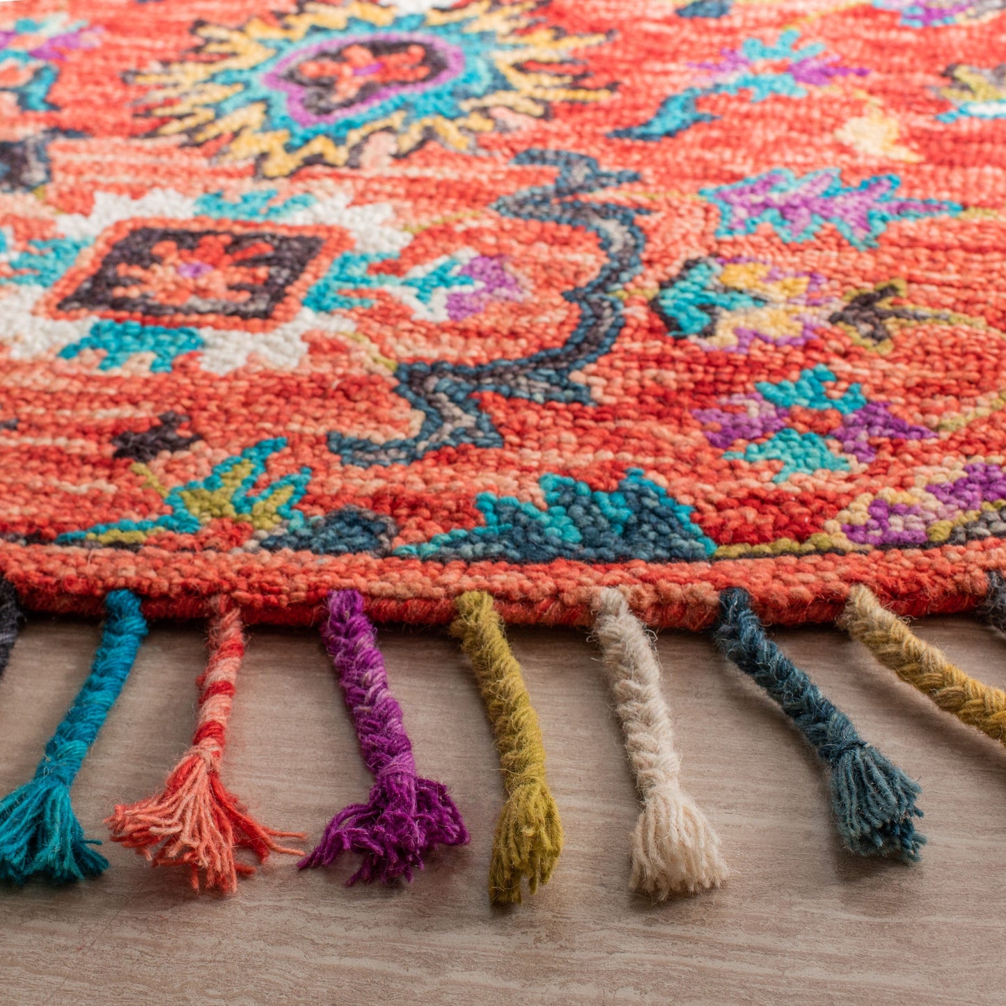 Tapis médaillon en laine tribale bohème Aspen Irmingard fait main SAFAVIEH