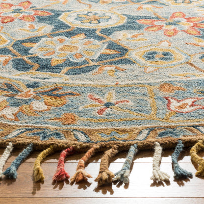 Tapis en laine à pompons Boho Aspen Kimm fait main SAFAVIEH