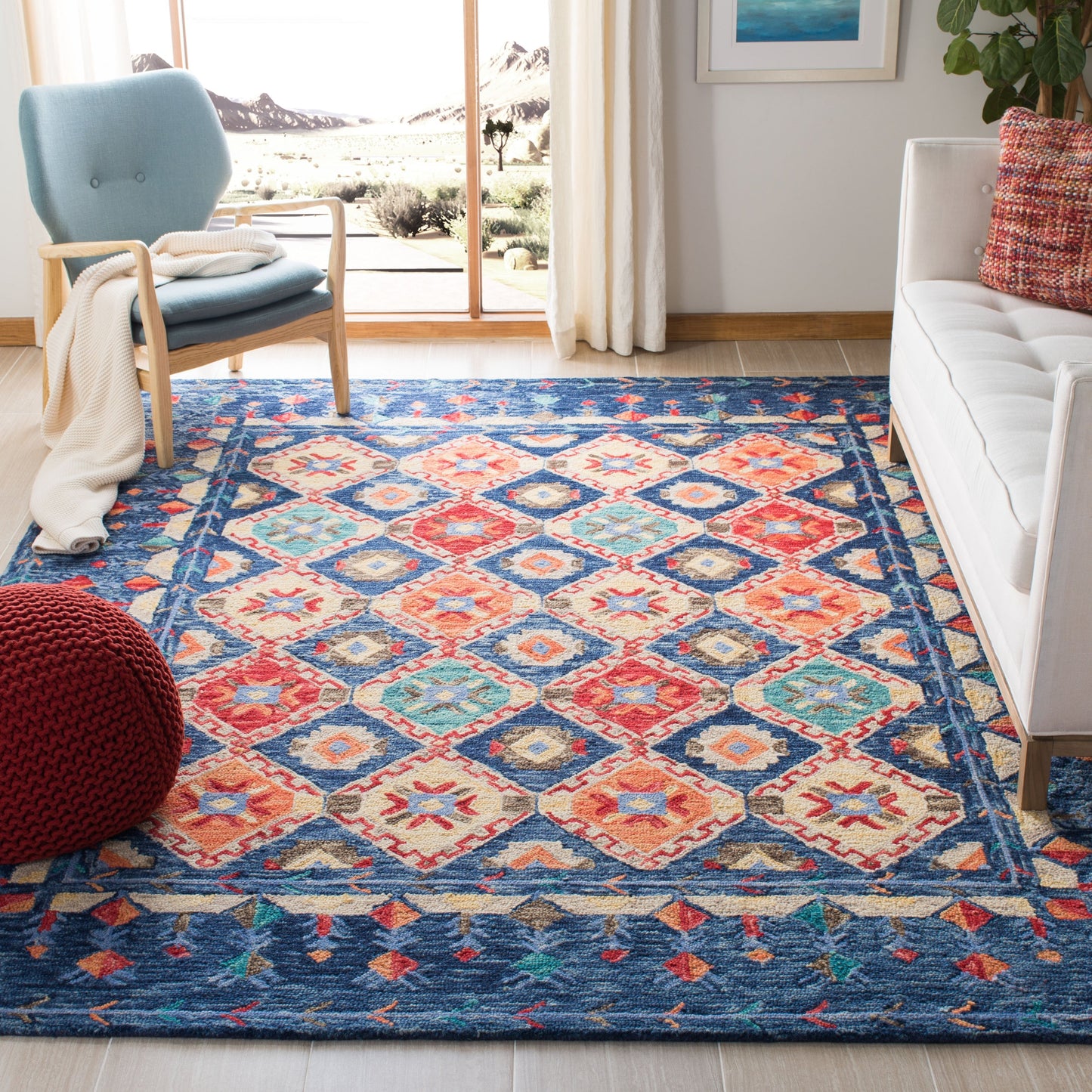 Tapis tribal en laine Aspen Kuang Boho fait main SAFAVIEH