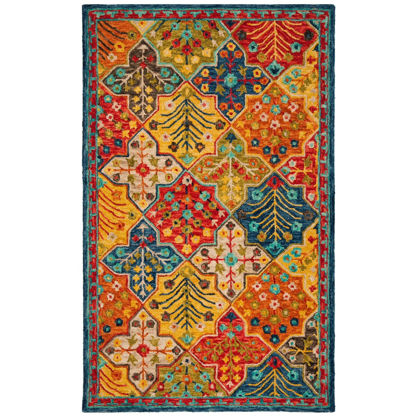 Tapis tribal bohème en laine Aspen Reemtdine fait main SAFAVIEH