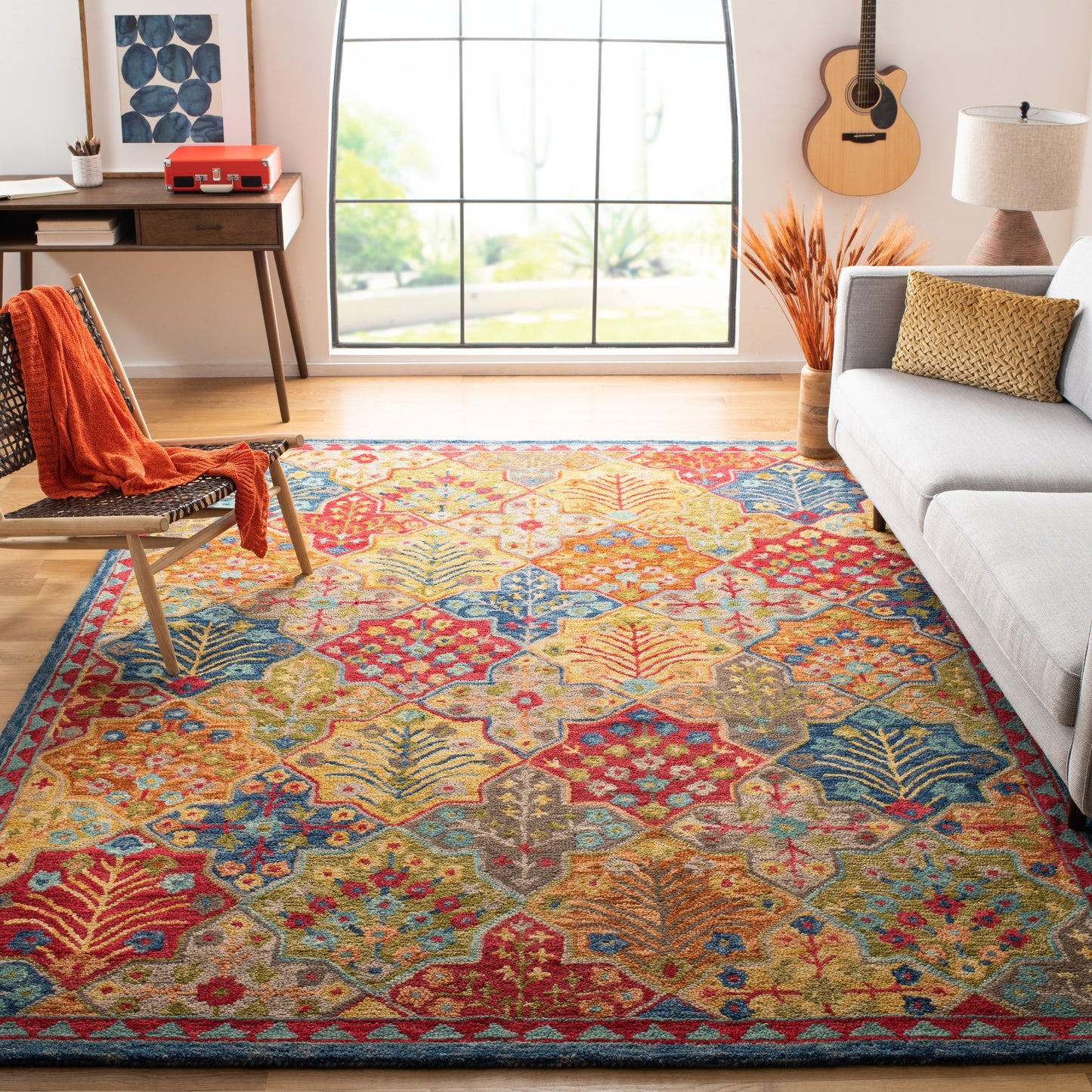 Tapis tribal bohème en laine Aspen Reemtdine fait main SAFAVIEH