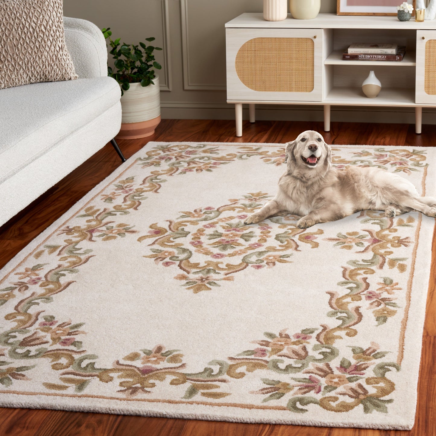 Tapis traditionnel en laine Aubusson Hale fait main SAFAVIEH.