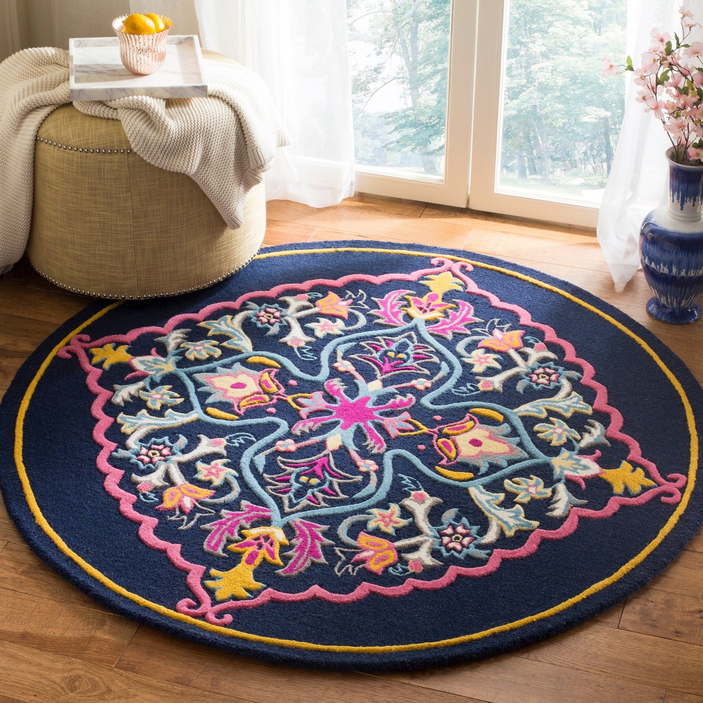 Tapis en laine médaillon Bellagio Cailin fait main SAFAVIEH