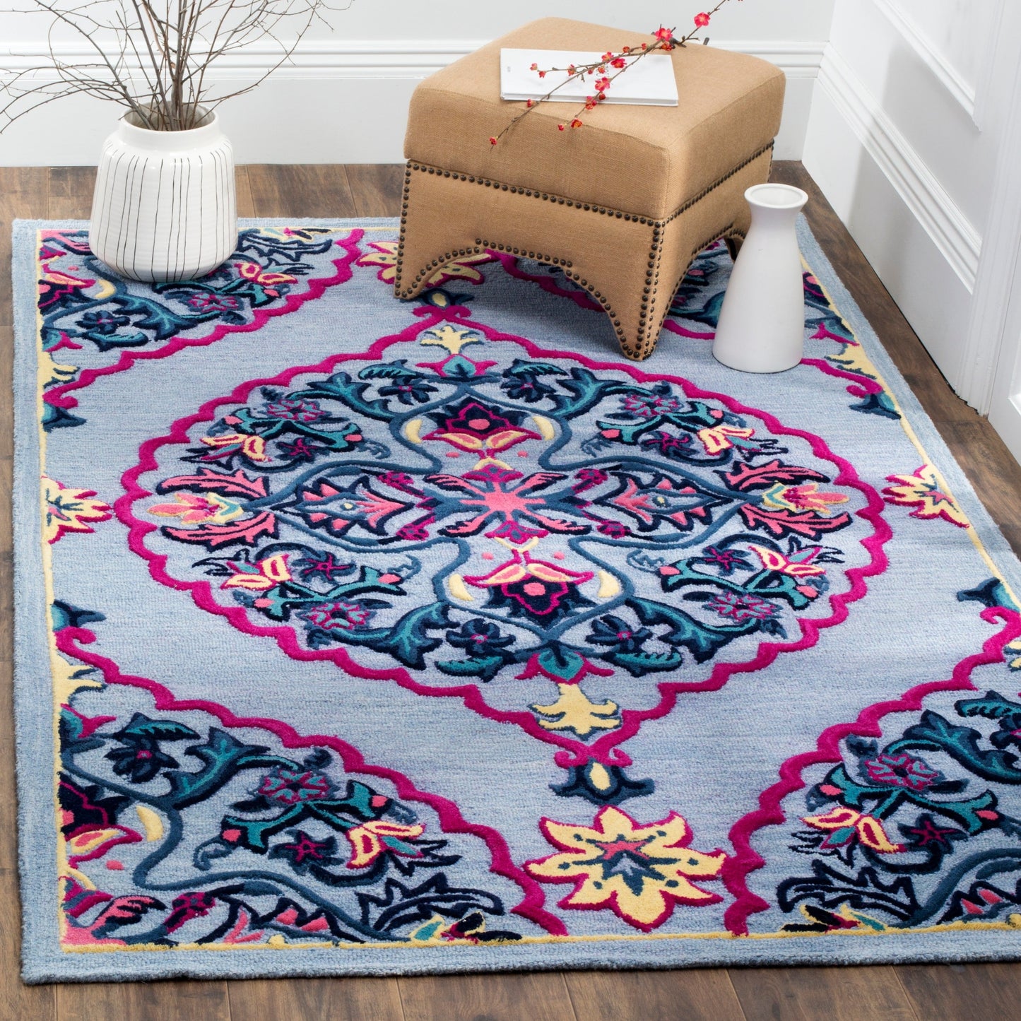 Tapis en laine médaillon Bellagio Cailin fait main SAFAVIEH