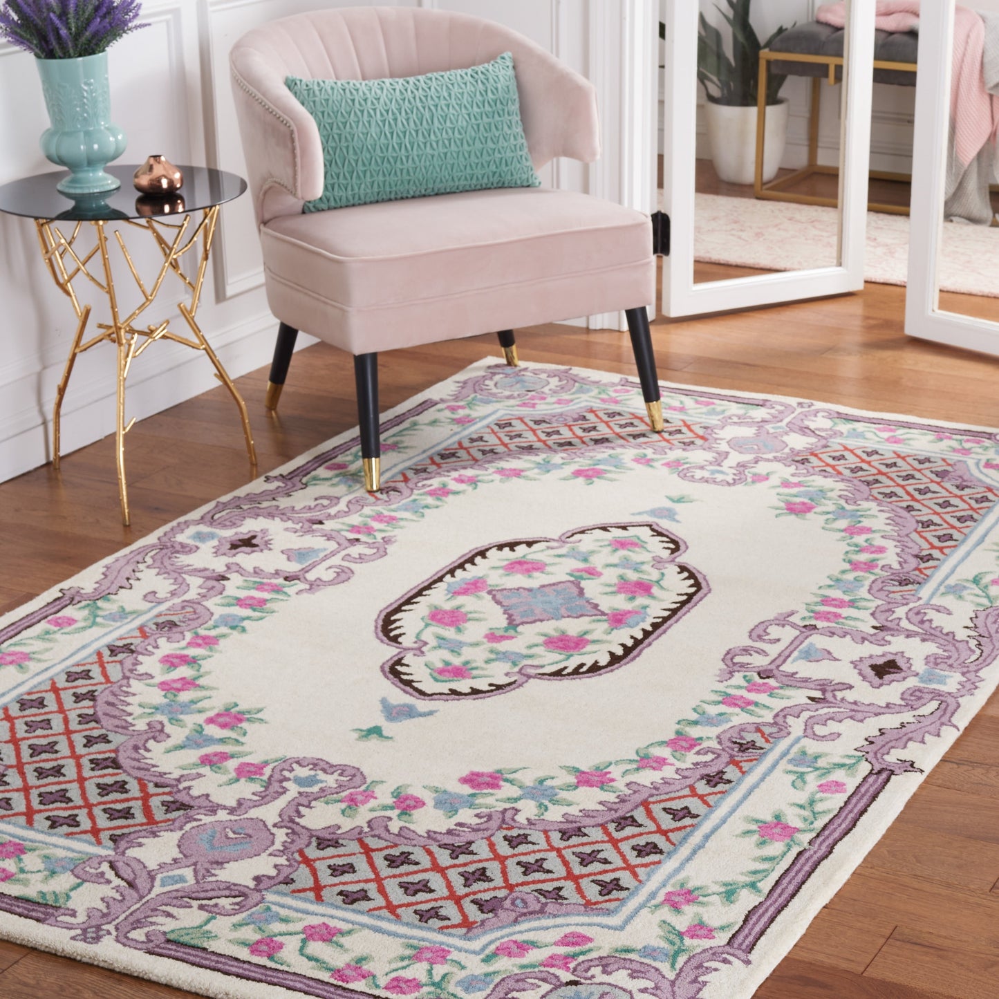 Tapis médaillon oriental en laine fait main Bellagio Tatevik de SAFAVIEH