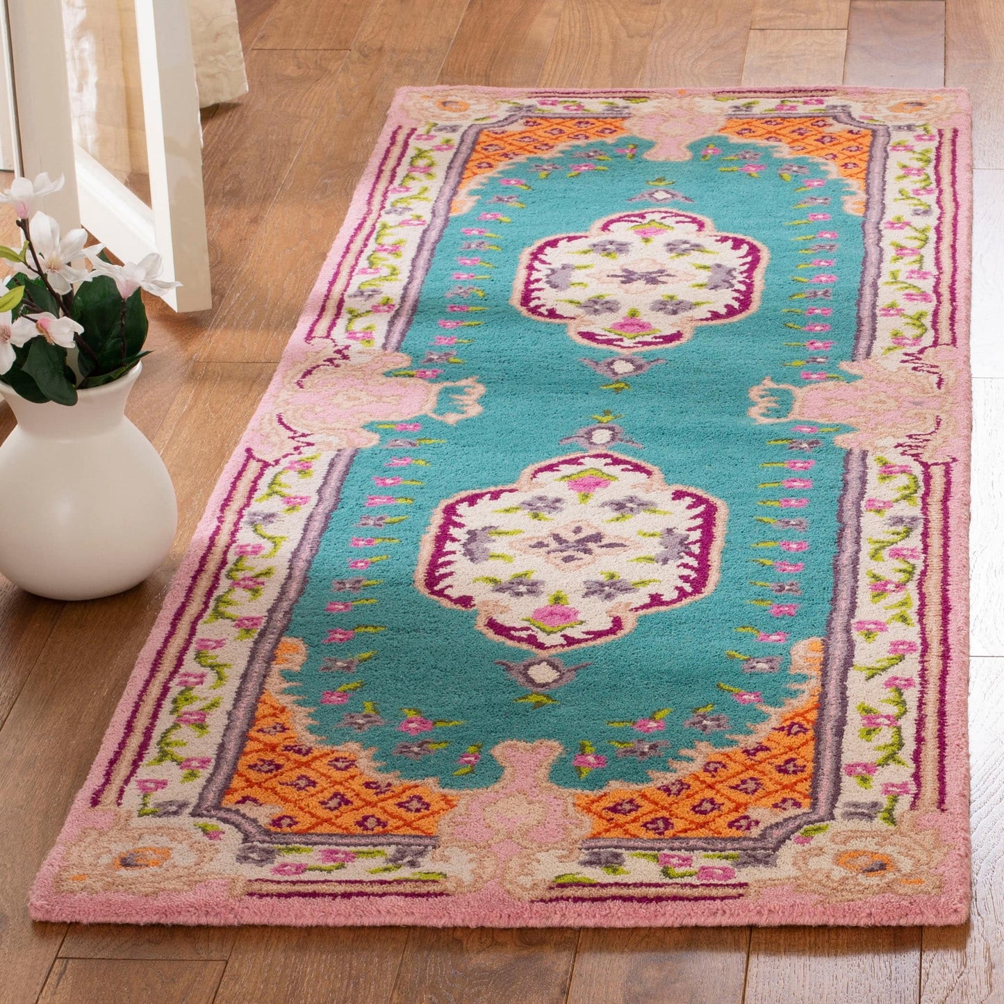 Tapis médaillon oriental en laine fait main Bellagio Tatevik de SAFAVIEH
