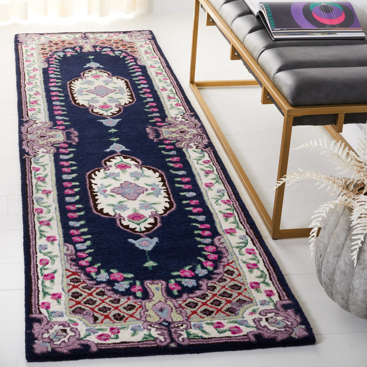 Tapis médaillon oriental en laine fait main Bellagio Tatevik de SAFAVIEH